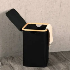 Kesper Wäschesammler schwarz Bambus B/H/L: ca. 35x5x43,5 cm