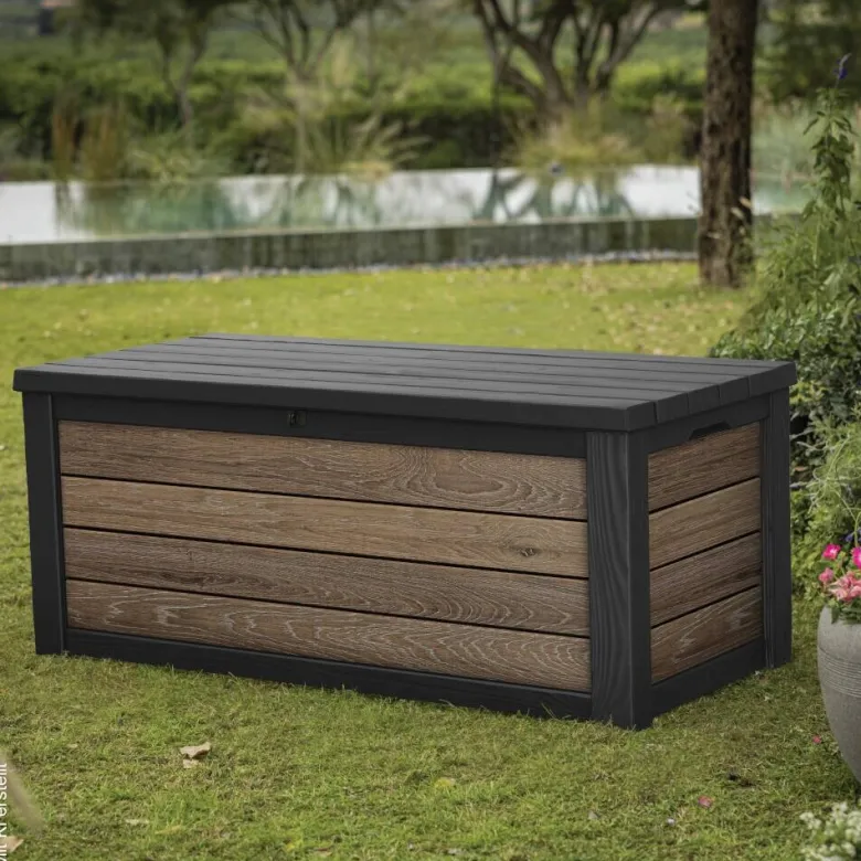 Keter Kissenbox Holzoptik Kunststoff B/H/L: ca. 72,4x64,4x155 cm