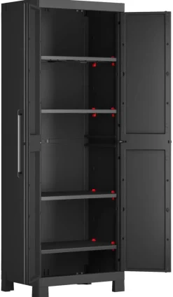 Keter Kunststoffschrank Detroit schwarz Kunststoff B/H/T: ca. 65x182x45 cm
