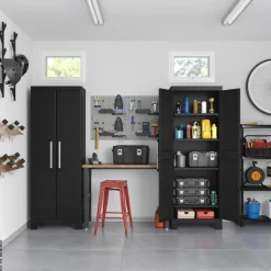 Keter Kunststoffschrank Detroit schwarz Kunststoff B/H/T: ca. 65x182x45 cm