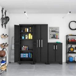 Keter Kunststoffschrank Detroit schwarz Kunststoff B/H/T: ca. 65x182x45 cm