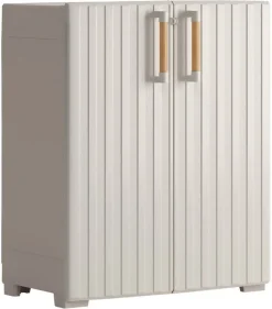Keter Kunststoffschrank Groove beige Kunststoff B/H/T: ca. 80x98x45 cm