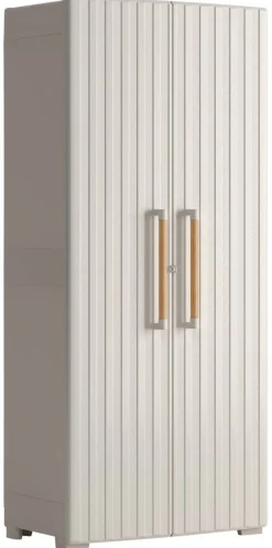 Keter Kunststoffschrank Groove beige Kunststoff B/H/T: ca. 80x180x45 cm
