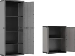 Keter Kunststoffschrank Jolly schwarz Kunststoff B/H/T: ca. 68x166x39 cm