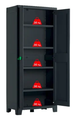 Keter Kunststoffschrank Moby grau Kunststoff B/H/T: ca. 80x182x44 cm