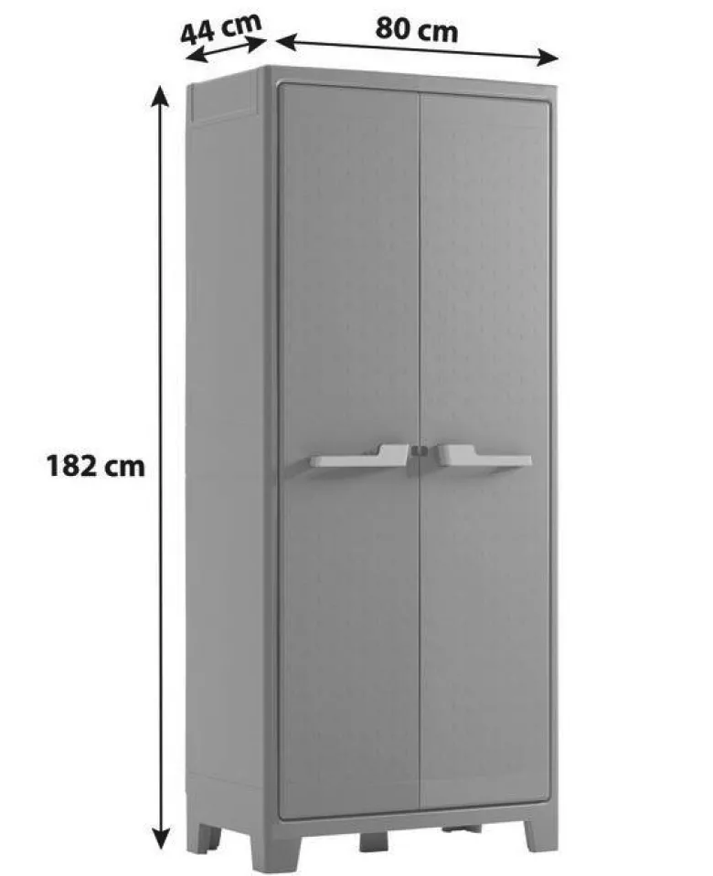 Keter Kunststoffschrank Moby grau Kunststoff B/H/T: ca. 80x182x44 cm
