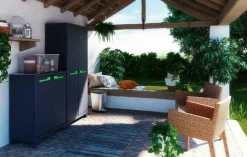 Keter Kunststoffschrank Moby grau Kunststoff B/H/T: ca. 80x182x44 cm