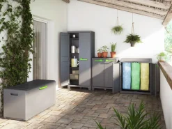Keter Kunststoffschrank Moby grau Kunststoff B/H/T: ca. 80x100x44 cm