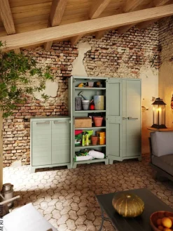 Keter Kunststoffschrank Planet Outdoor Jade Kunststoff B/H/T: ca. 80x182x44 cm