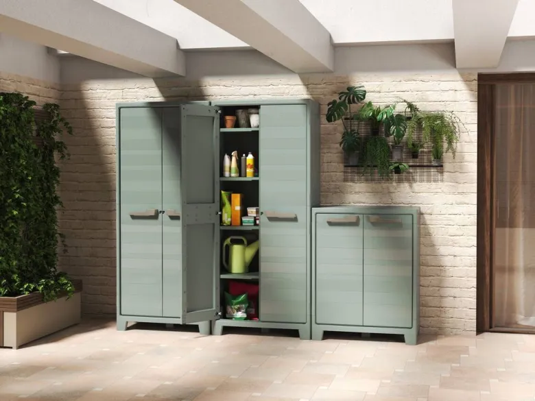 Keter Kunststoffschrank Planet Outdoor Jade Kunststoff B/H/T: ca. 80x182x44 cm