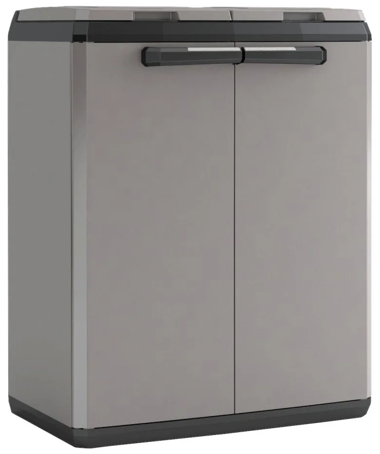 Keter Recyclingschrank Split Basic grau Kunststoff B/H/T: ca. 68x85x39 cm