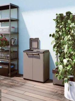 Keter Recyclingschrank Split Basic grau Kunststoff B/H/T: ca. 68x85x39 cm