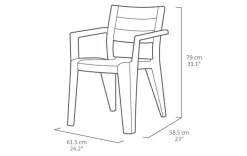 Keter Stapelstuhl Julie Graphit Kunststoff B/H/L: ca. 58x79x62 cm
