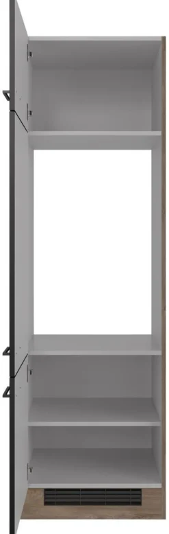 Kühlumbauschrank Capri schwarz matt B/H/T: ca. 60x200x57 cm