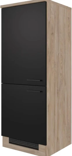 Kühlumbauschrank Capri schwarz matt B/H/T: ca. 60x161x60 cm