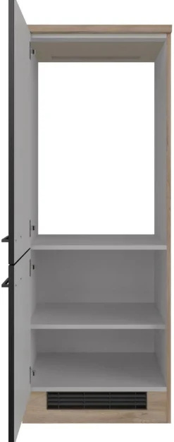 Kühlumbauschrank Capri schwarz matt B/H/T: ca. 60x161x60 cm