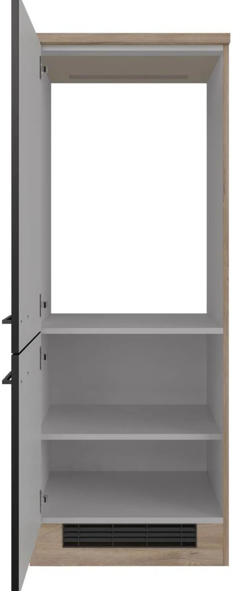 Kühlumbauschrank Capri schwarz matt B/H/T: ca. 60x161x60 cm