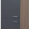 Kühlumbauschrank Morena grau matt B/H/T: ca. 60x161x60 cm