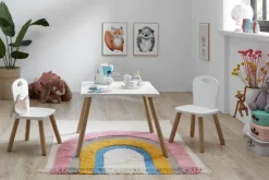 Kindermöbel-Set 3er Set Pinie Nachbildung weiß B/H/T: ca. 55x43x55 cm