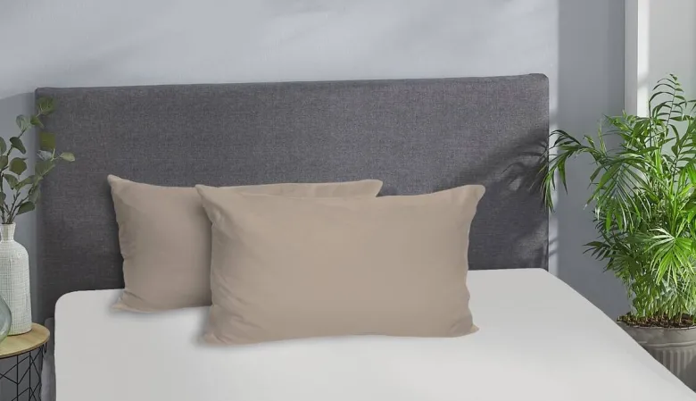 Kissenbezug Jersey taupe Baumwolle B/L: ca. 40x80 cm