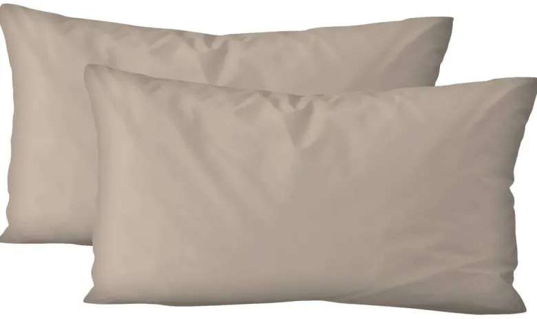 Kissenbezug Jersey taupe Baumwolle B/L: ca. 40x80 cm