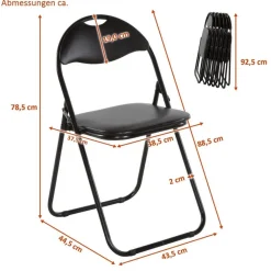 Klappstuhl Ben schwarz B/H/T: ca. 44x79x45 cm