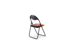 Klappstuhl Ben schwarz rot gold PVC Metall B/H/T: ca. 44,5x79,5x43 cm