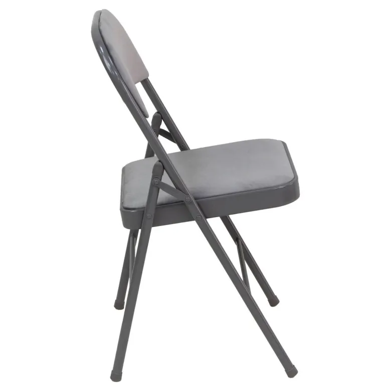 Klappstuhl Sören grau Samtoptik B/H/T: ca. 46,5x79x47 cm