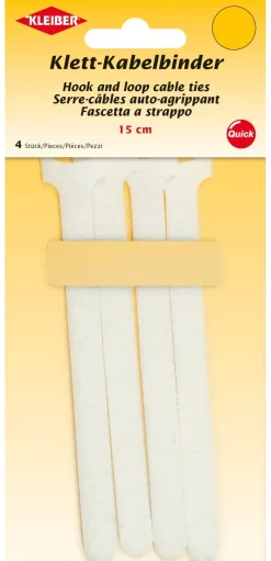 Kleiber Klett-Klebeband weiß L: ca. 15 cm 4 Packstücke