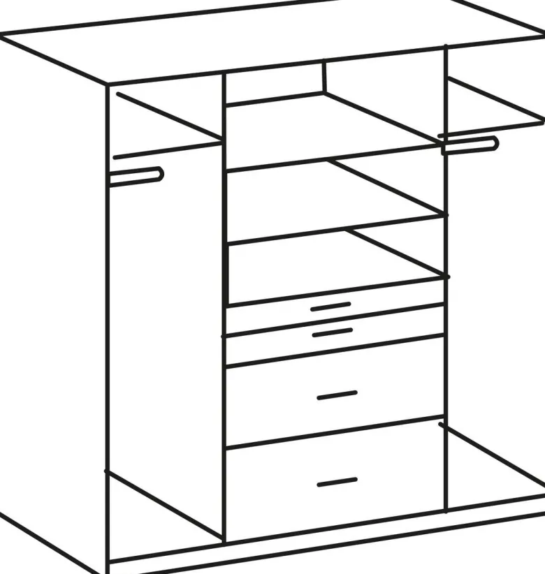 Kleiderschrank Aachen Alpinweiß B/H/T: ca. 180x198x58 cm