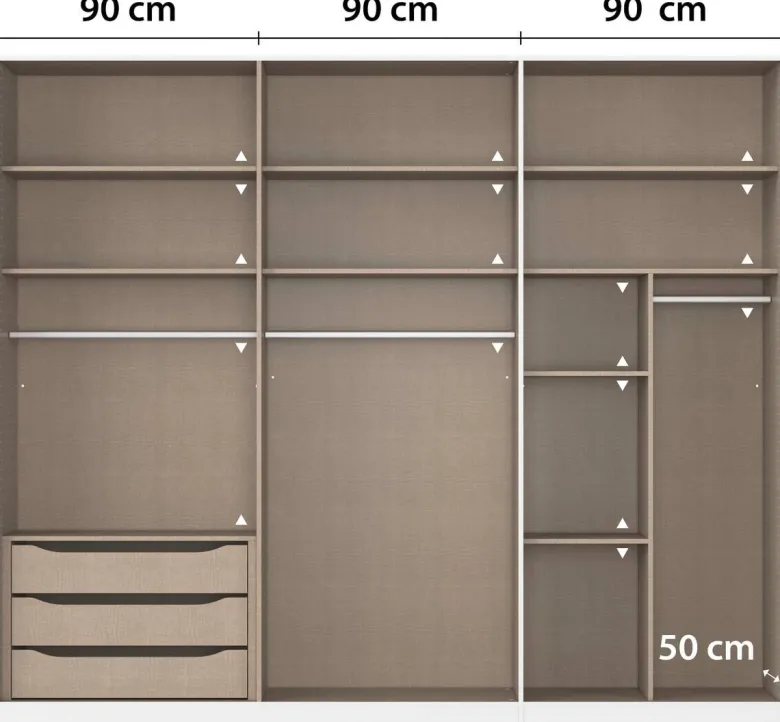 Kleiderschrank Alabama Alpinweiß B/H/T: ca. 271x229x54 cm