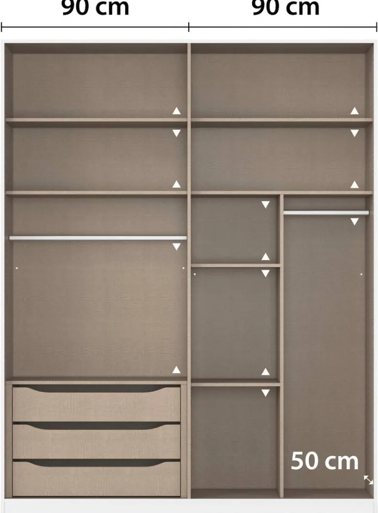 Kleiderschrank Alabama Alpinweiß B/H/T: ca. 181x229x54 cm