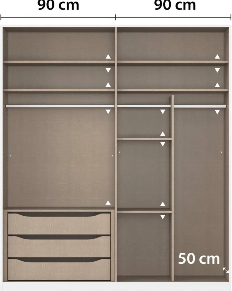 Kleiderschrank Alabama Alpinweiß B/H/T: ca. 181x210x54 cm