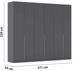 Kleiderschrank Alabama grau B/H/T: ca. 271x229x54 cm