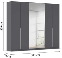 Kleiderschrank Alabama grau B/H/T: ca. 271x229x54 cm