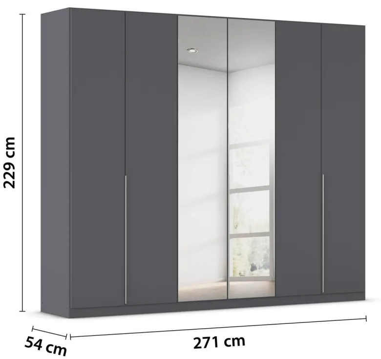 Kleiderschrank Alabama grau B/H/T: ca. 271x229x54 cm