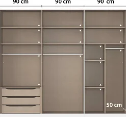 Kleiderschrank Alabama grau B/H/T: ca. 271x229x54 cm