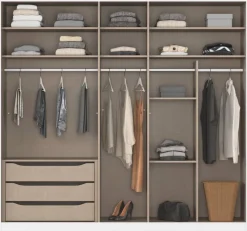 Kleiderschrank Alabama grau B/H/T: ca. 225x210x54 cm