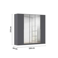 Kleiderschrank Alabama grau B/H/T: ca. 225x210x54 cm
