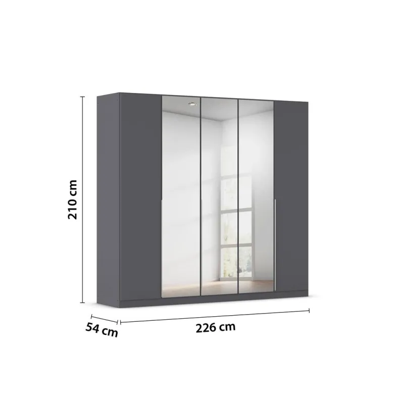 Kleiderschrank Alabama grau B/H/T: ca. 225x210x54 cm