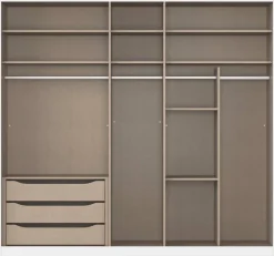 Kleiderschrank Alabama grau B/H/T: ca. 225x210x54 cm