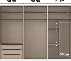 Kleiderschrank Alabama grau B/H/T: ca. 271x210x54 cm