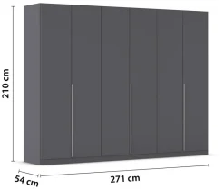 Kleiderschrank Alabama grau B/H/T: ca. 271x210x54 cm