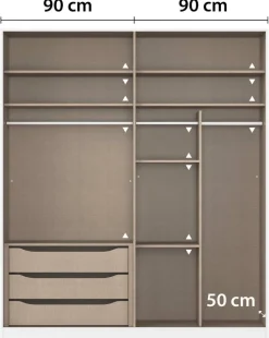 Kleiderschrank Alabama grau B/H/T: ca. 181x210x54 cm