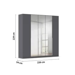 Kleiderschrank Alabama grau B/H/T: ca. 225x229x54 cm