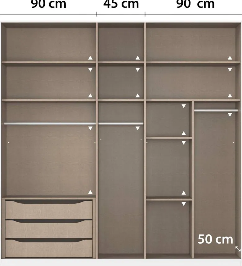 Kleiderschrank Alabama grau B/H/T: ca. 225x229x54 cm