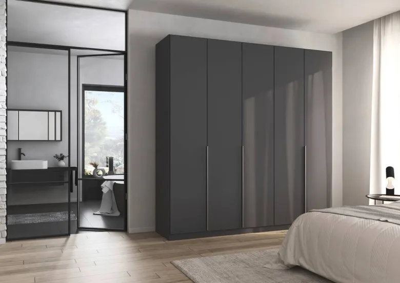 Kleiderschrank Alabama grau B/H/T: ca. 225x229x54 cm