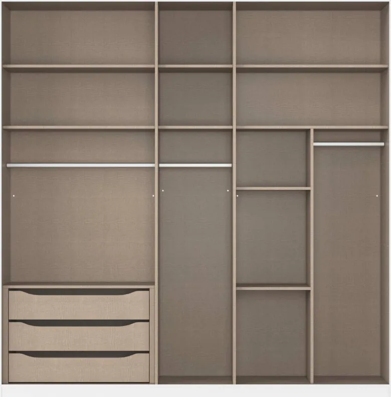 Kleiderschrank Alabama grau B/H/T: ca. 225x229x54 cm