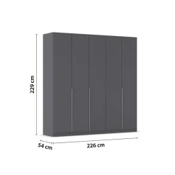 Kleiderschrank Alabama grau B/H/T: ca. 225x229x54 cm