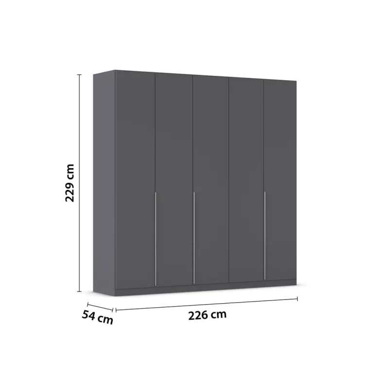 Kleiderschrank Alabama grau B/H/T: ca. 225x229x54 cm